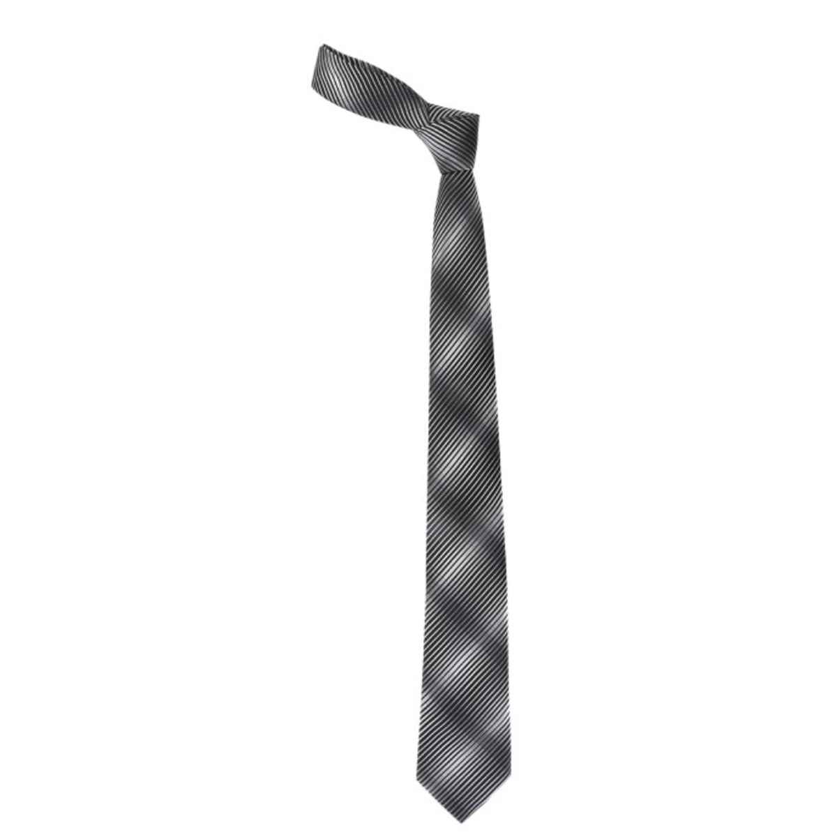Calvadoss Men's Striped Tie | CALT2057 | Black and Grey