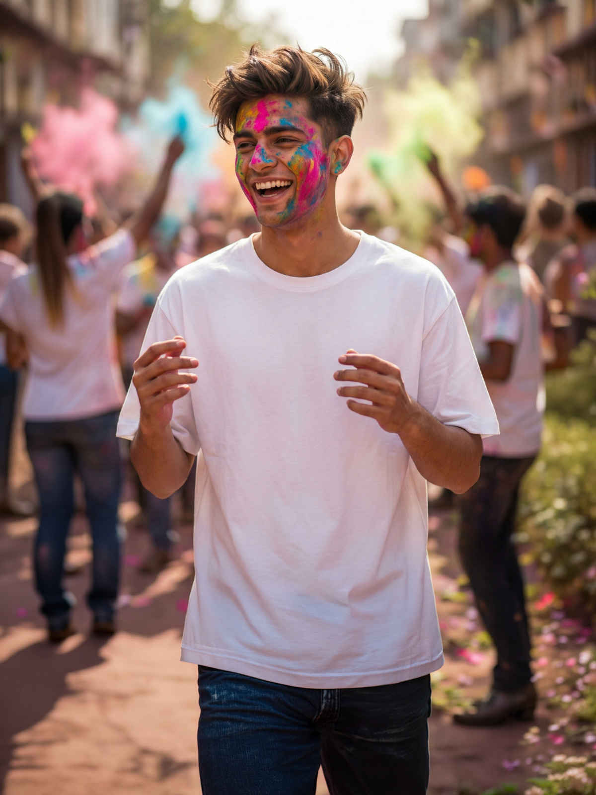 Springman Men 100% Cotton French Terry Oversized T-shirt | White - L