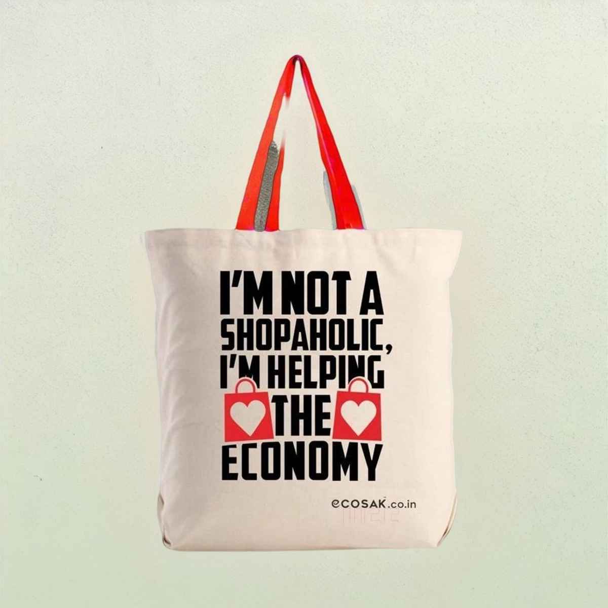 Ecosac Shopaholic Canvas Tote Bag