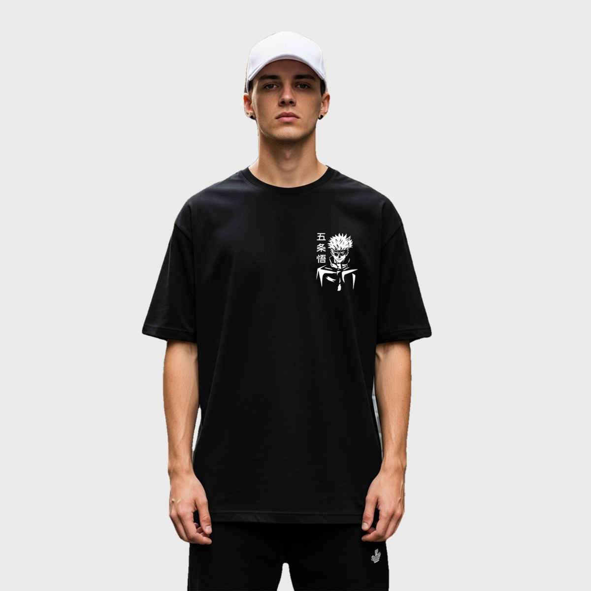 BENNY BROOKS Men's Round Neck half sleeve Oversized T-shirt |AA(ARN)BLACK131 | Black - M