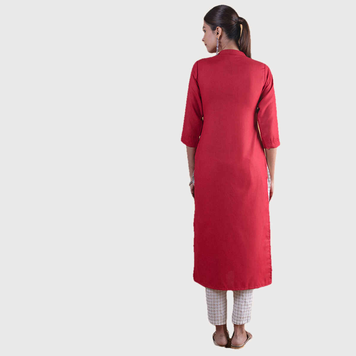 Libas Women Maroon Solid Straight Kurta - 4339XL