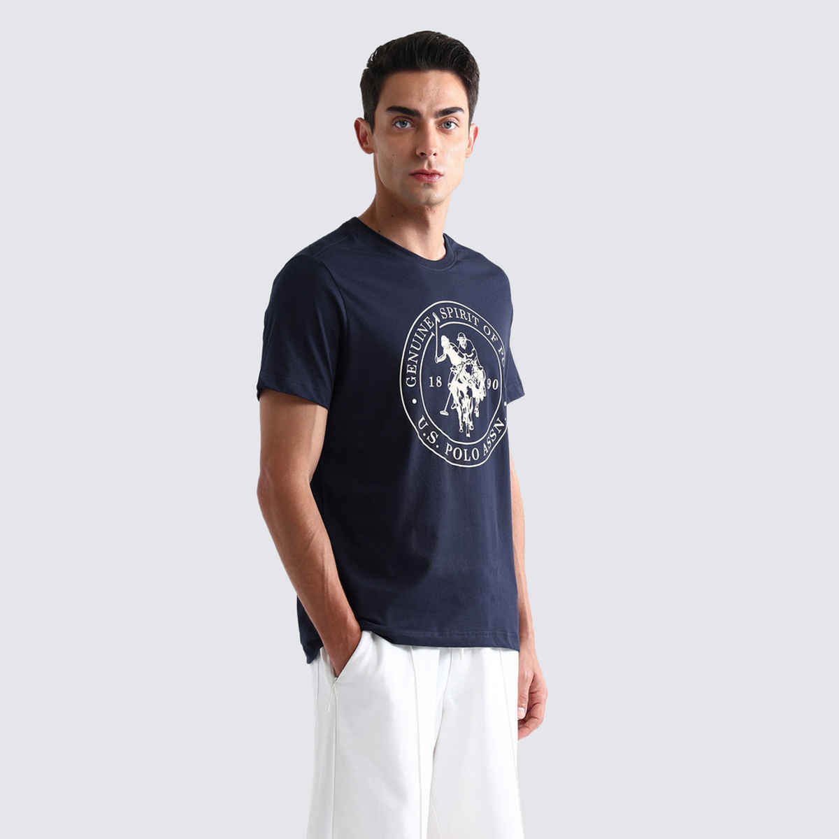 U.S. Polo Assn. Men's Comfort Fit Printed Lounge T-Shirt | Navy Blue - XL