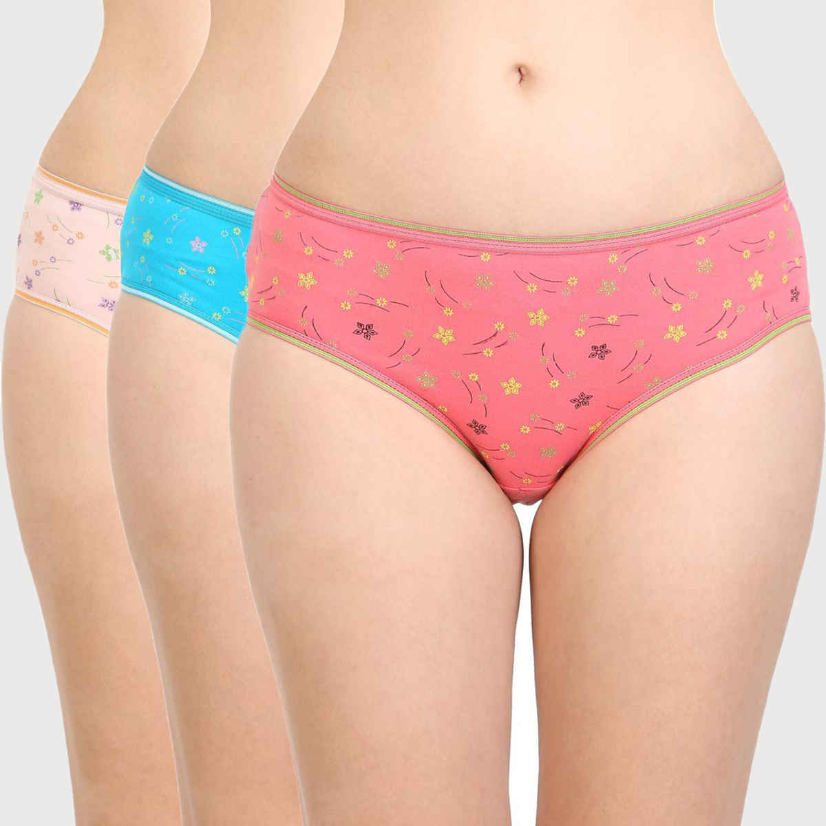 Bodycare Women Brief Panty Printed Premium Cotton Mid Rise | Assorted - L