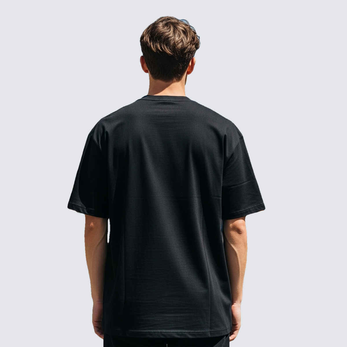 BENNY BROOKS Men's Round Neck half sleeve Oversized T-shirt |AA(ARN)BLACK257 | Black - M
