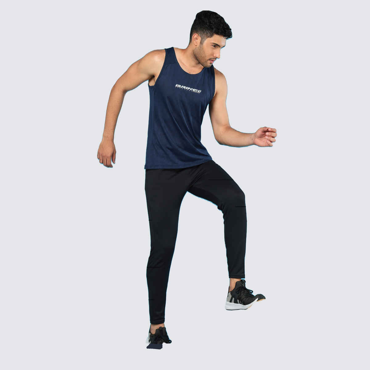 Technosport Men Poly Solid Slim Fit Sports Trackpants with TECHNO DRY | Black | XL