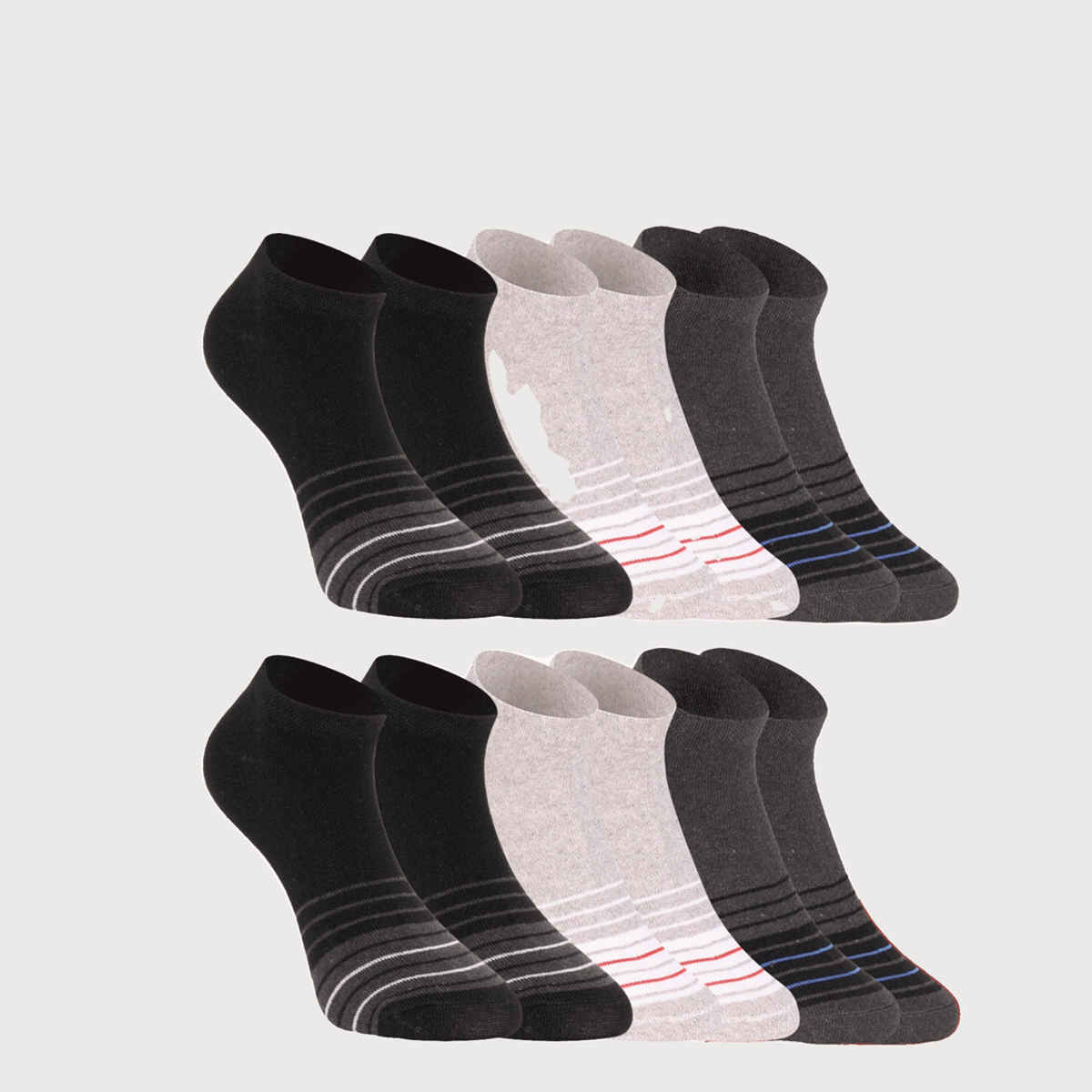 SOXBAE Striped Ankle Length Socks | Multicolour - Free Size
