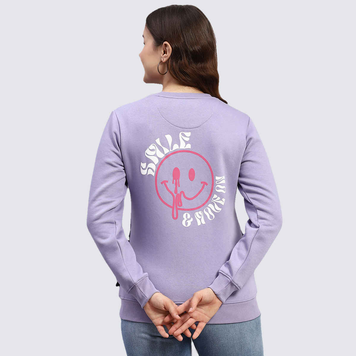 Rock.It By Monte Carlo Womens Lavender Round Neck Full Sleeve Sweatshirt | 2240102610-2-38 | L