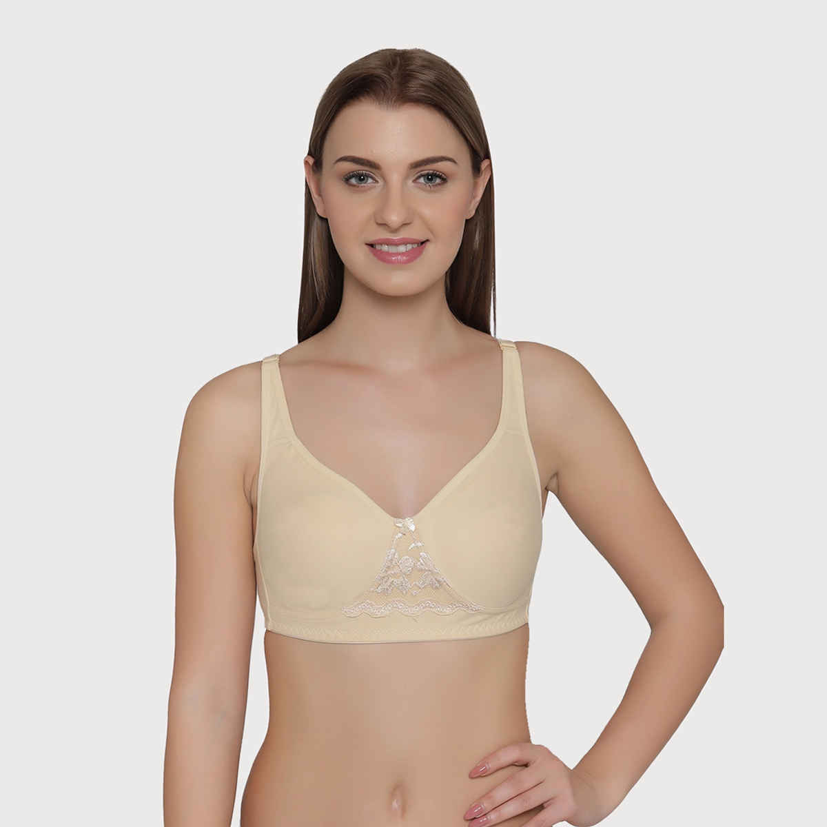 Clovia Women Non-Padded Non-Wired Full Coverage T-Shirt Bra - White, Beige | 34D