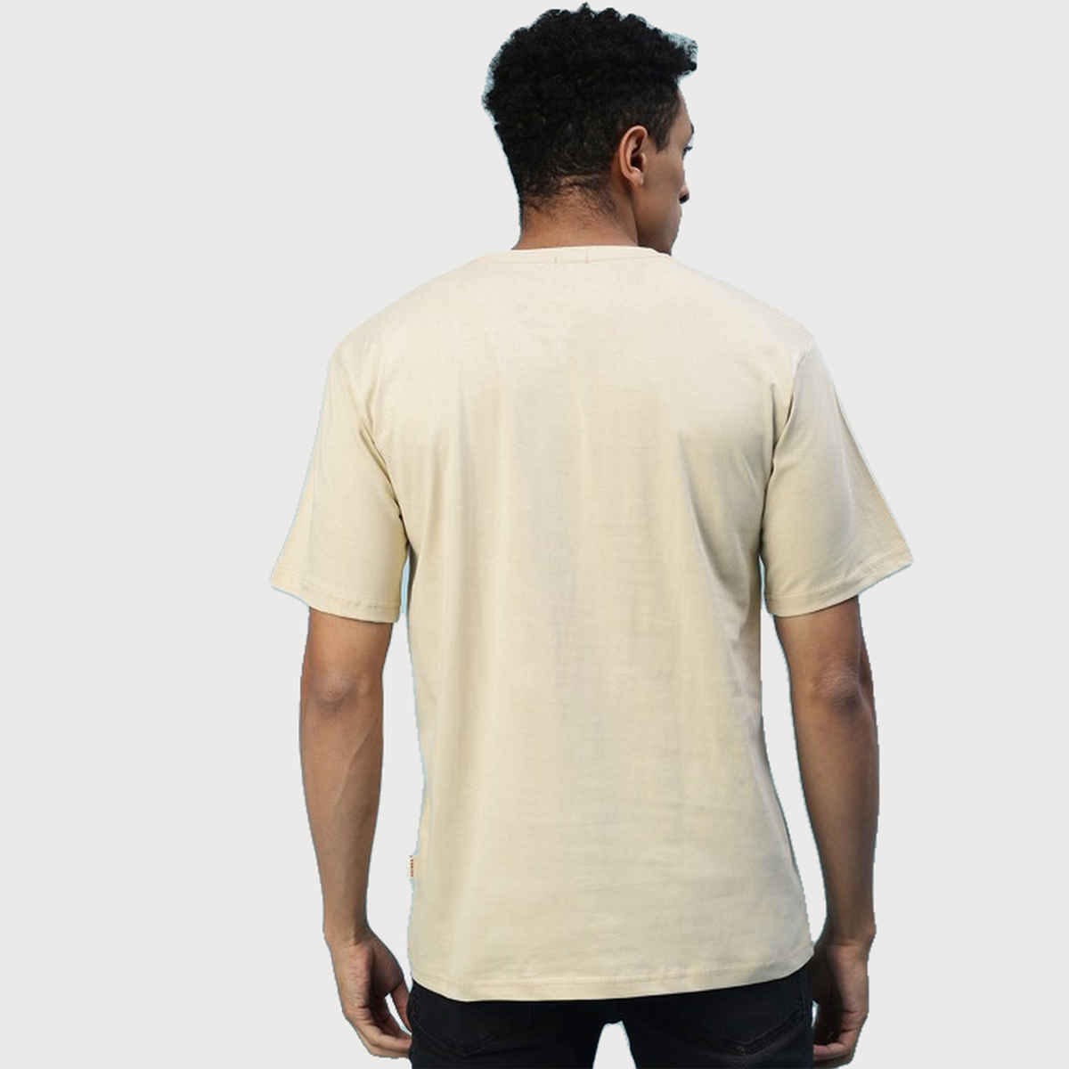 VEIRDO Men's Printed Oversized T-shirt | OS 100 FRGORGNL SW | Swan White - M