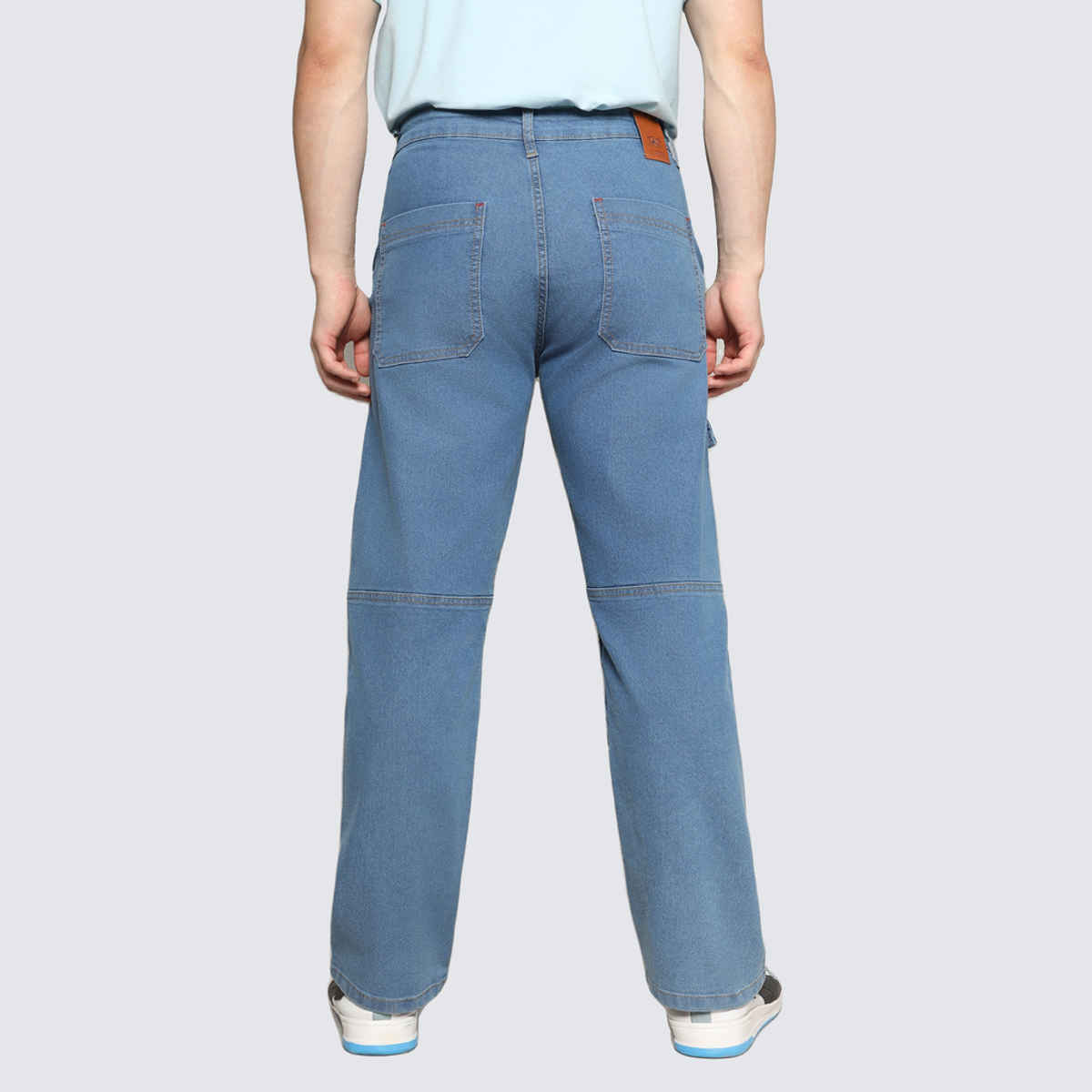 Campus Sutra Men's Panel Patch Pocket Denim Jeans | Blue - 34