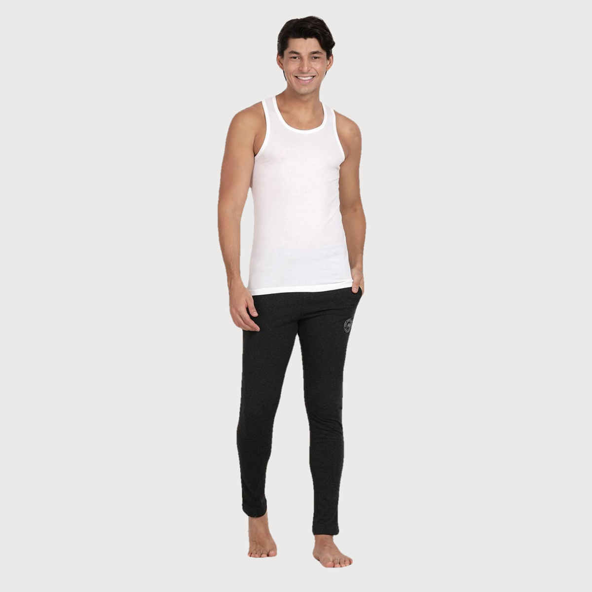 Pepe Jeans Mens White Cotton Solid Vest - Pack of 2 (M) Comfort Fit, Soft Fabric, Breathable