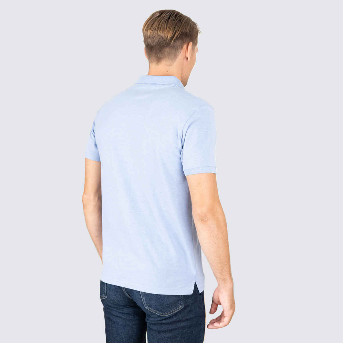 Lux Cozi Men's Cotton Polo T-Shirt, Oxford Blue, XL