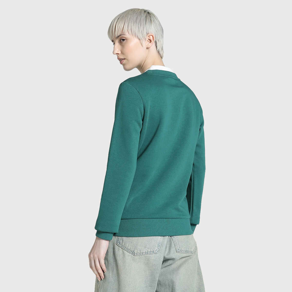 Puma Women's Sweatshirt Crew-Neck Graphics - Green | M