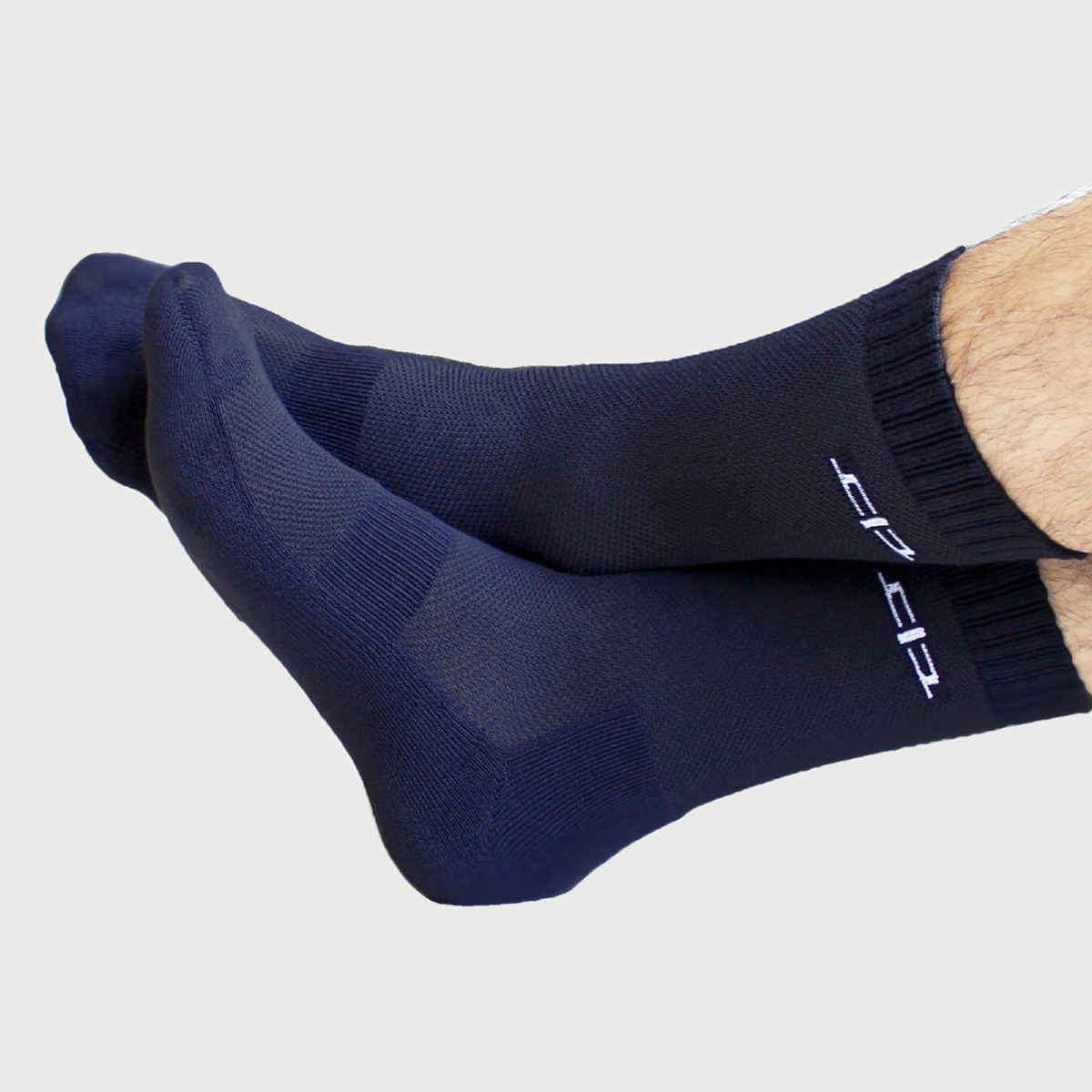 Heelium Men's Solid Bamboo Crew Length Socks | Navy Blue - UK 7 - 11