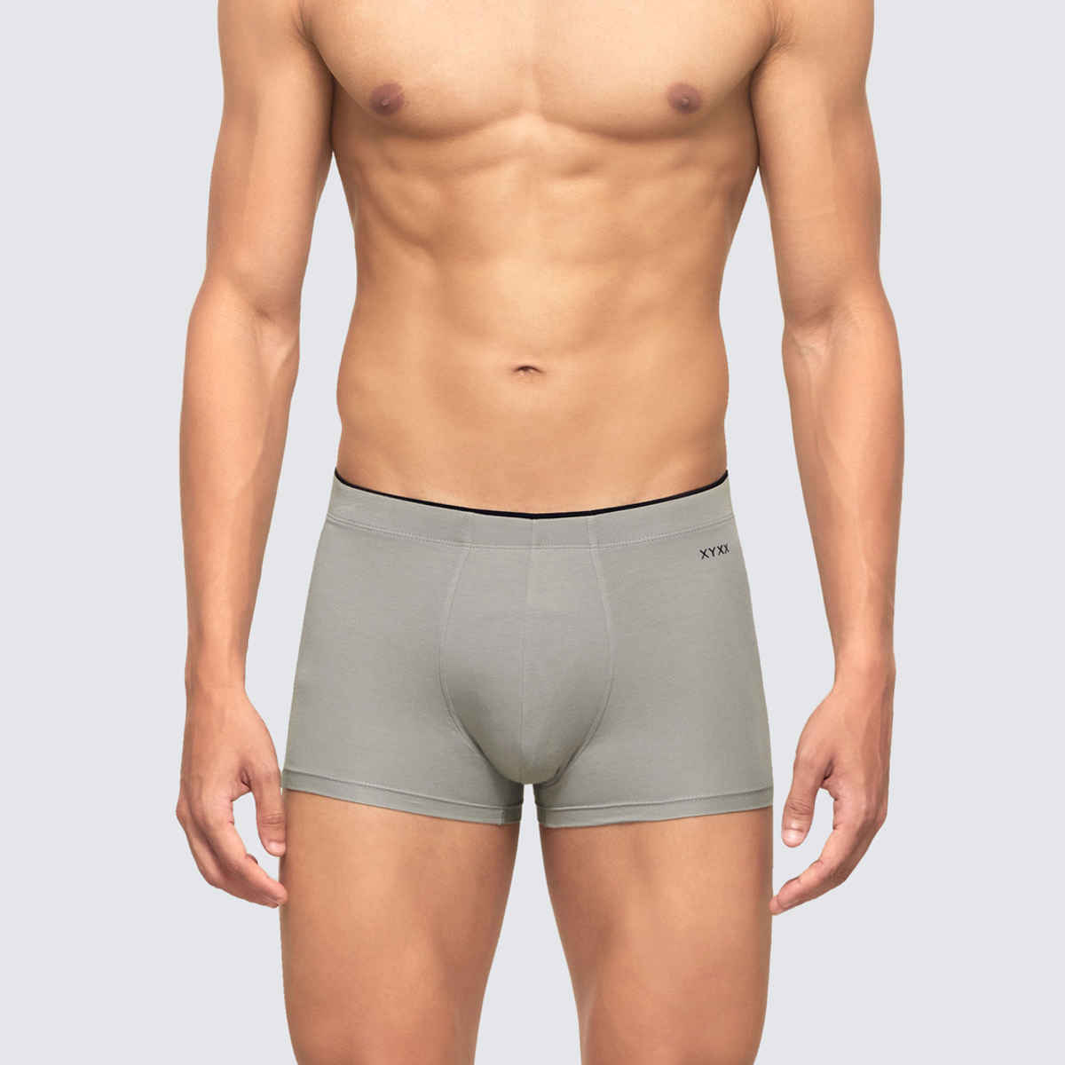 XYXX Men's Uno Modal Solid Trunks Pack of 2, Black & Heather Grey| L