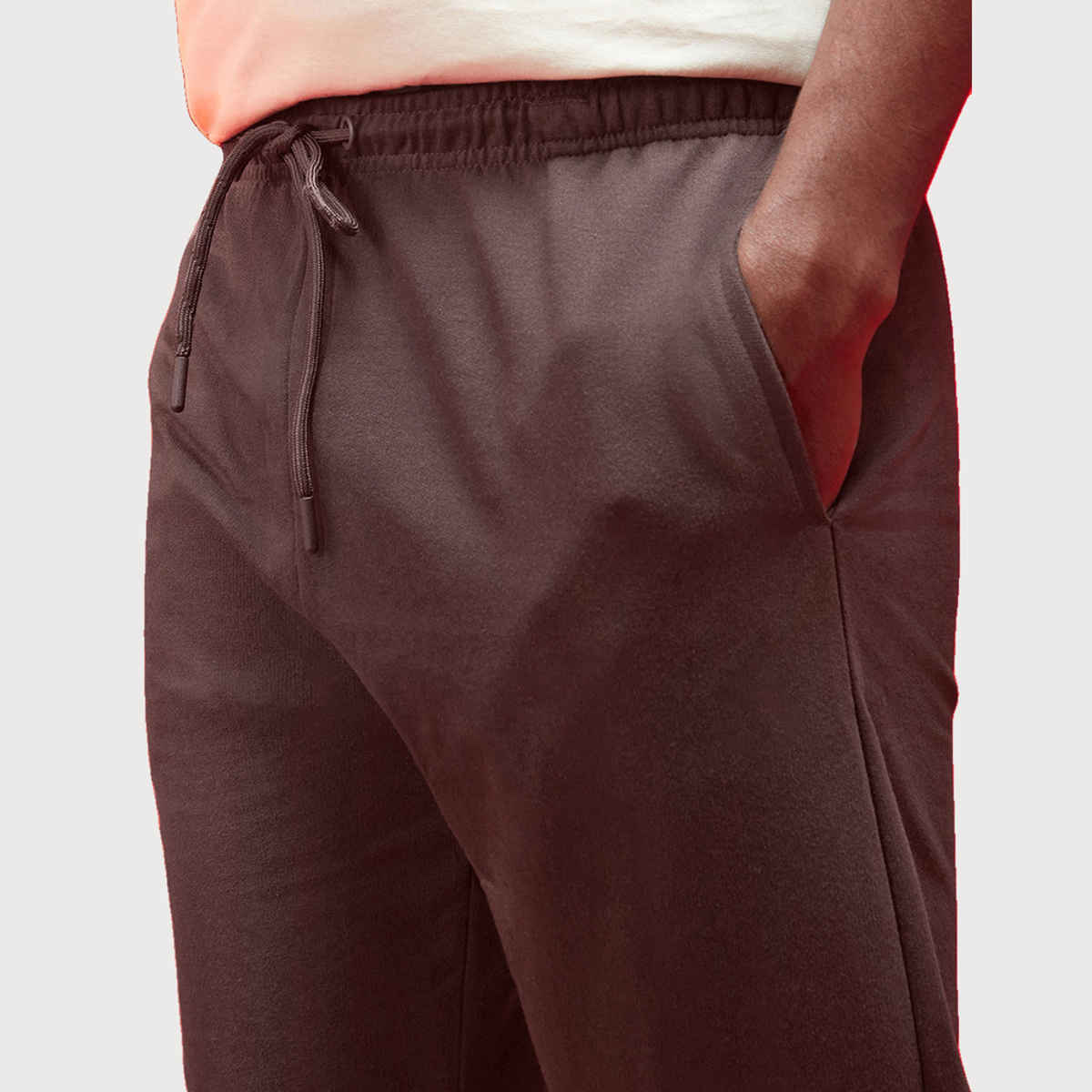 VEIRDO Men's Solid Regular Joggers without Pocket | VD TRK OS BRWN | Brown - S