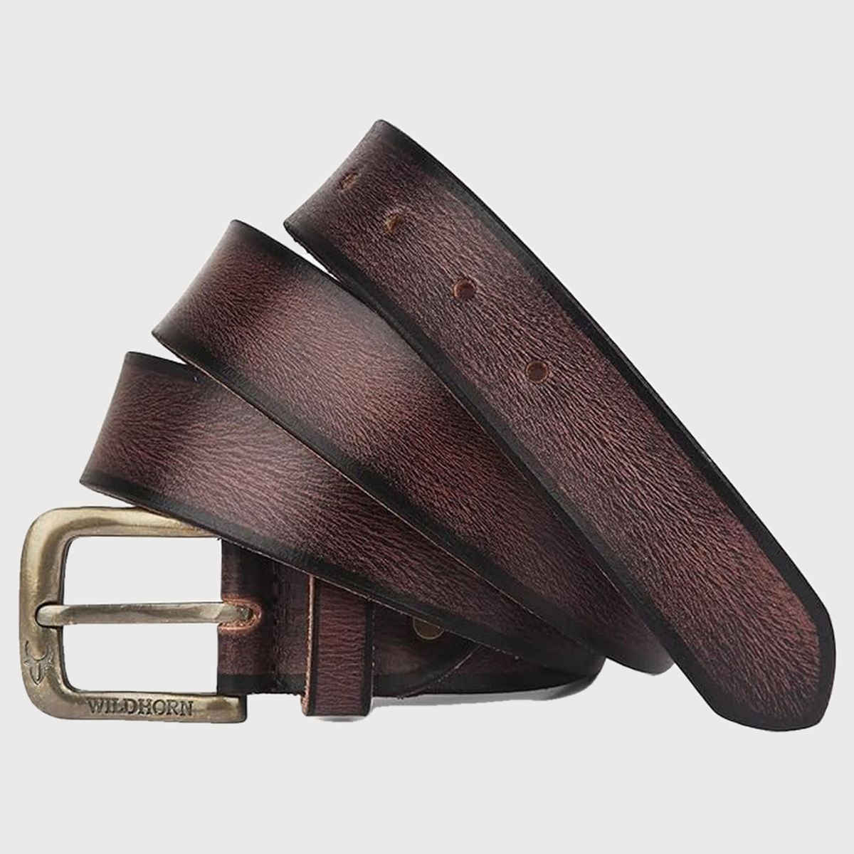 Wildhorn Men's Solid Genuine Leather Leather Belt | Brown - Free Size