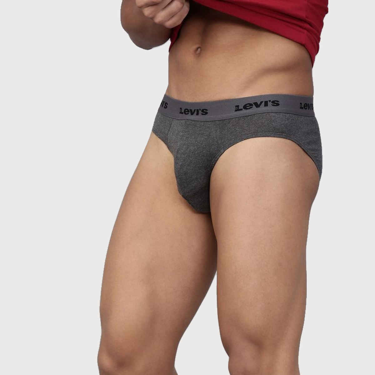 Levi's 009 Men's Neo Brief | Comfort & Smartskin Technology | Pack Of 2 | D. Grey Mel,Navy | L