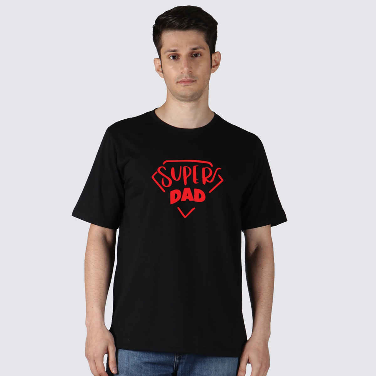 Inkfested Men's Super Dad Round Neck T-shirt | Black - L