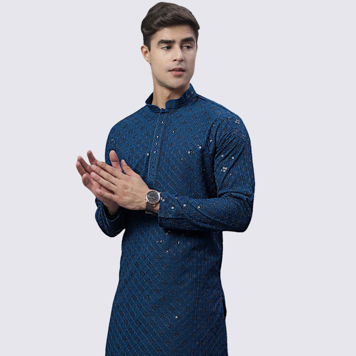 Jompers Men's Kurta | Ko 695 | Peacock - L