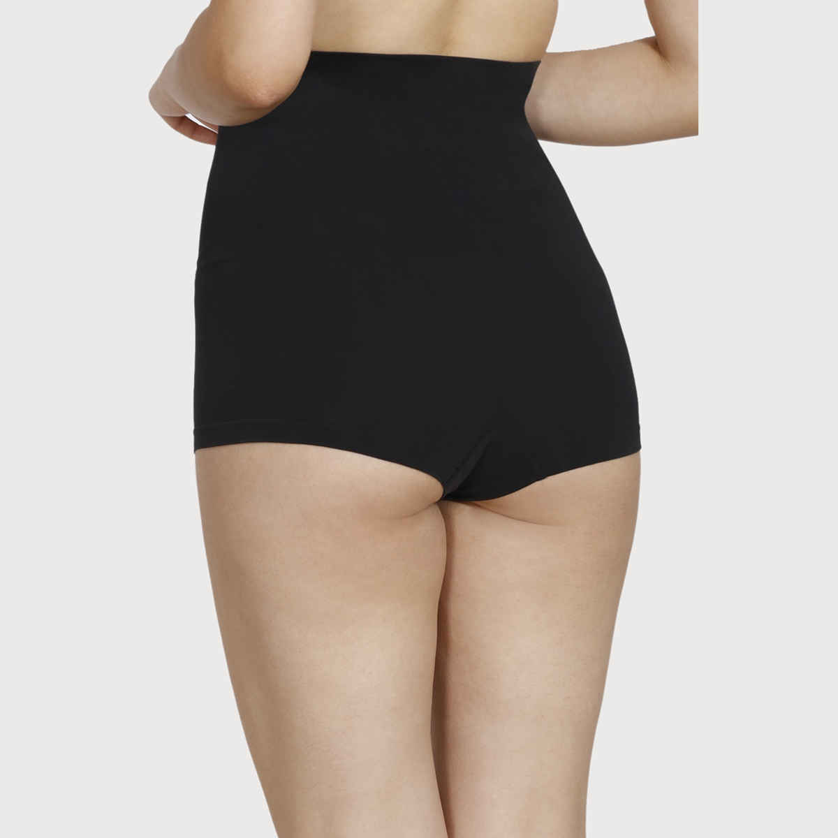 Zivame Women's Tummy Control Midwaist Boyshort | Black - XL