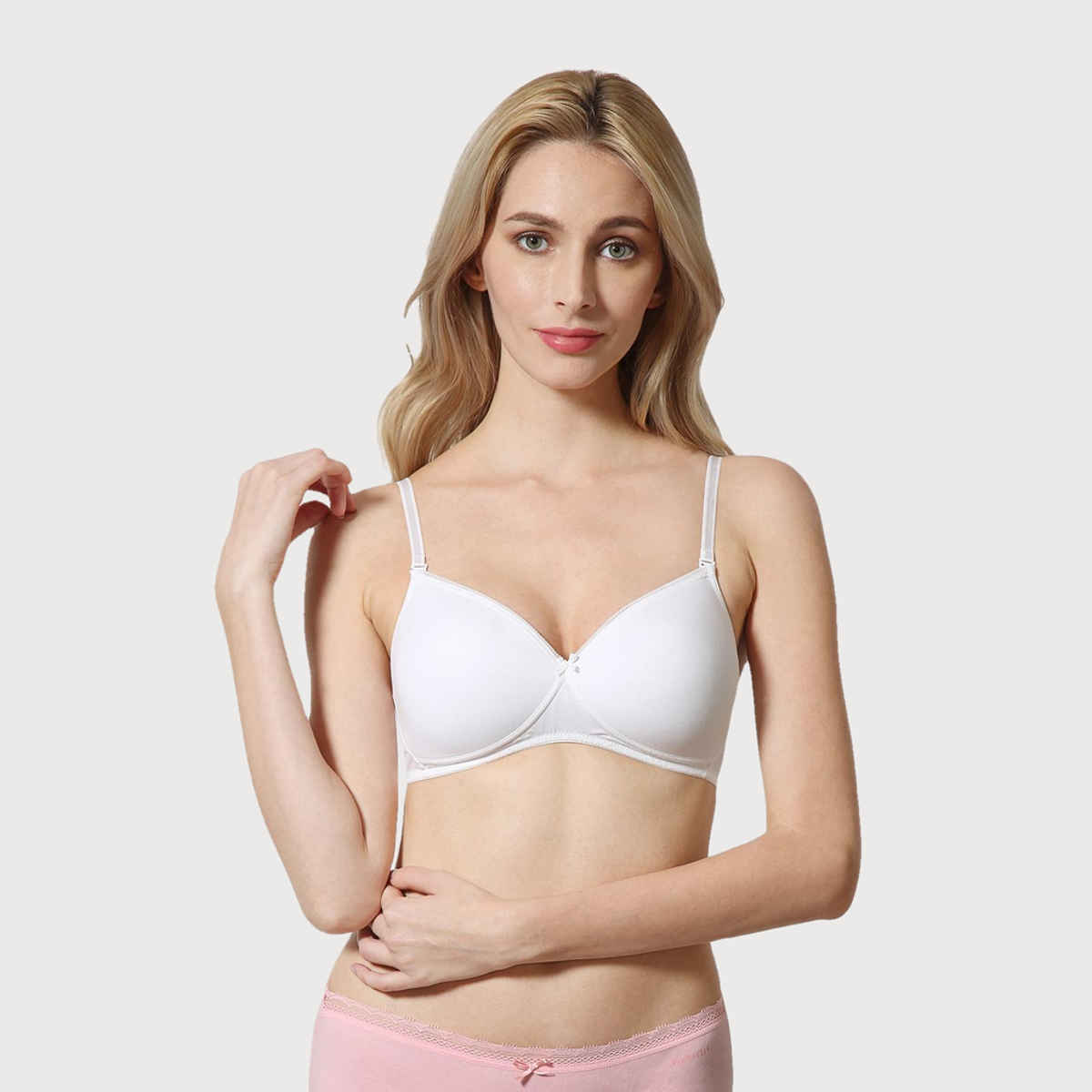 Van Heusen Women White Solid Anti Bacterial Wireless Bra |36B