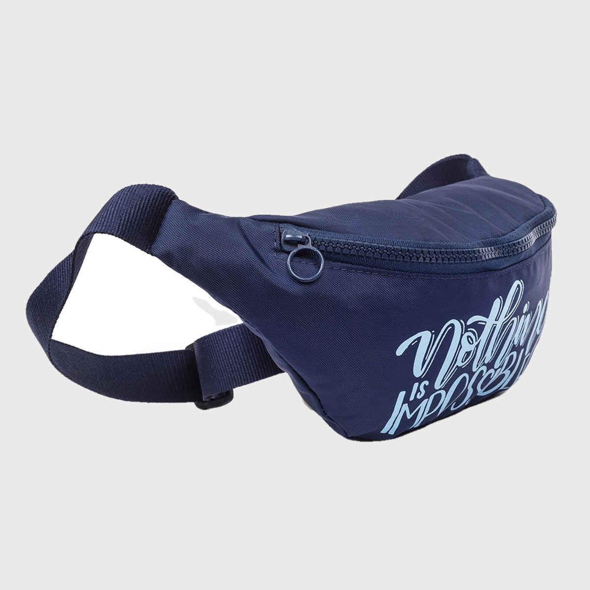 QIPS Unisex Polyester 1 L Waist Bag | Navy Blue