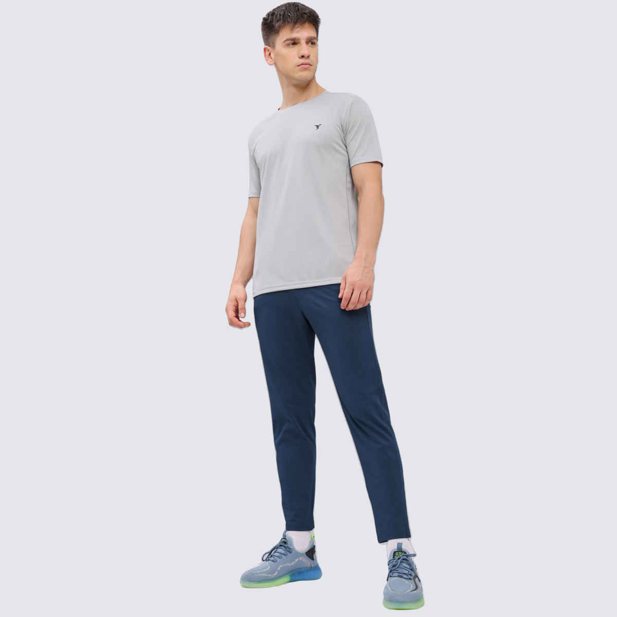 Technosport Men Poly Solid Relax Fit Sports Trackpants with ELASTO PLUS | Navy | L