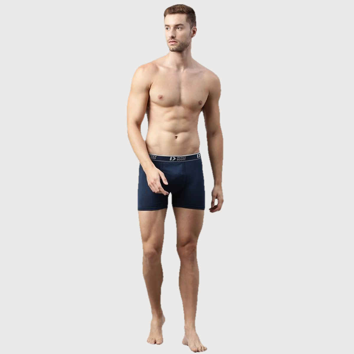 Dixcy Scott Originals MenS Long Cross Trunk Fit Solid Innerwear Outer Elastic Multicolor-Pack Of 3
