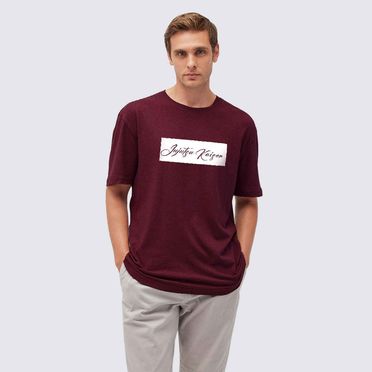 De Tees Men's Half Sleeve T-shirt | MHS-KAISEN | Maroon - M