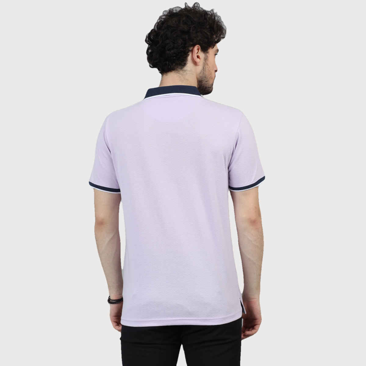 Bushirt Men's V-Neck Polo T-shirt | Lilac - L