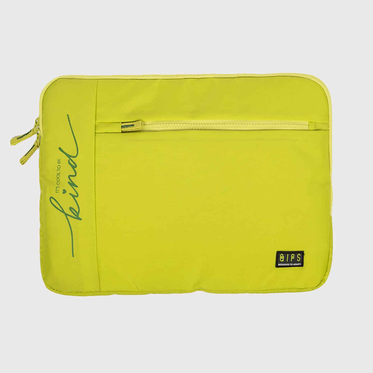 QIPS Unisex Solid PU Coated Polyester 15.6 L Laptop Sleeve | Yellow