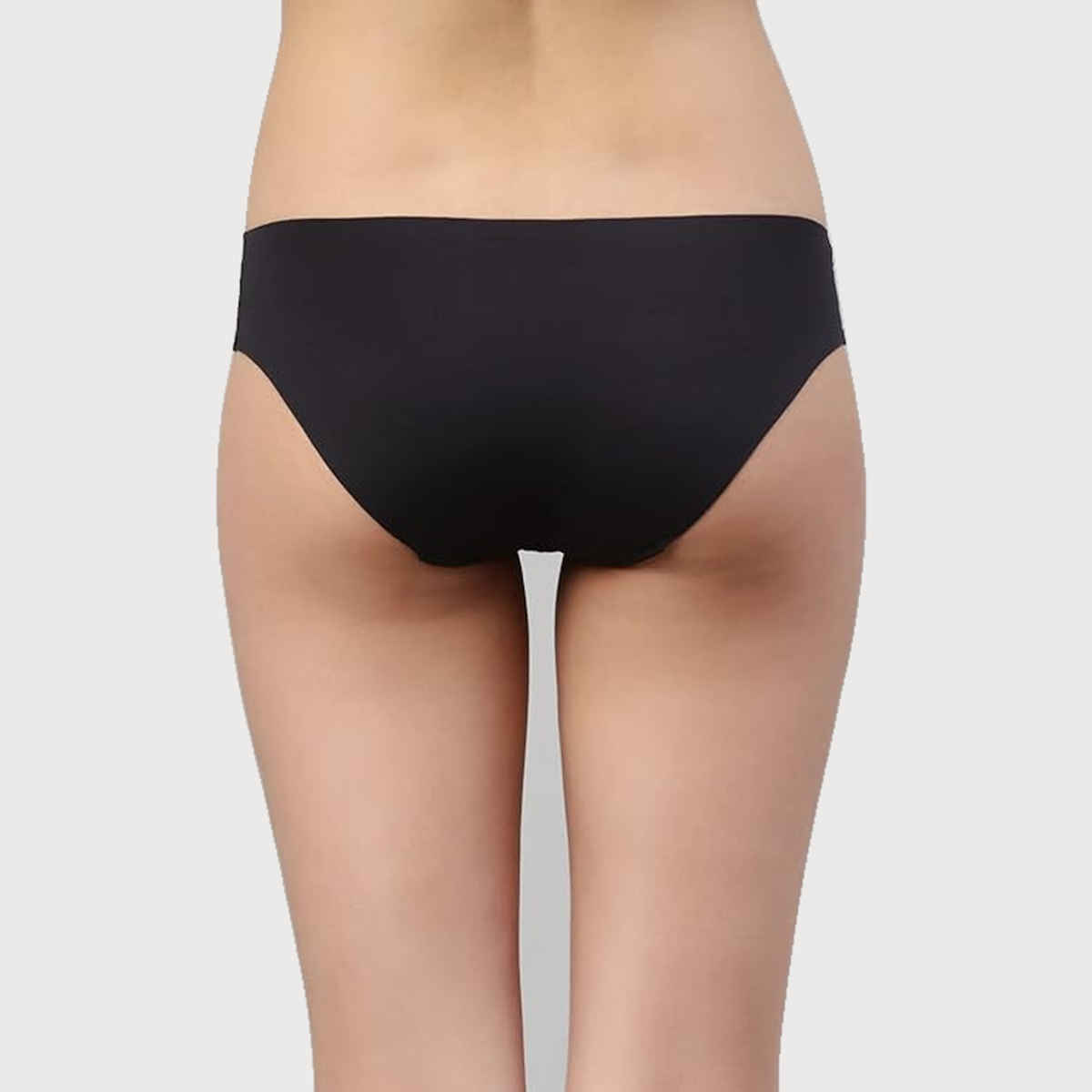 Enamor Women's PB40 100% Cotton Crotch Bikini Panty|Low Waist | Jet Black-2XL