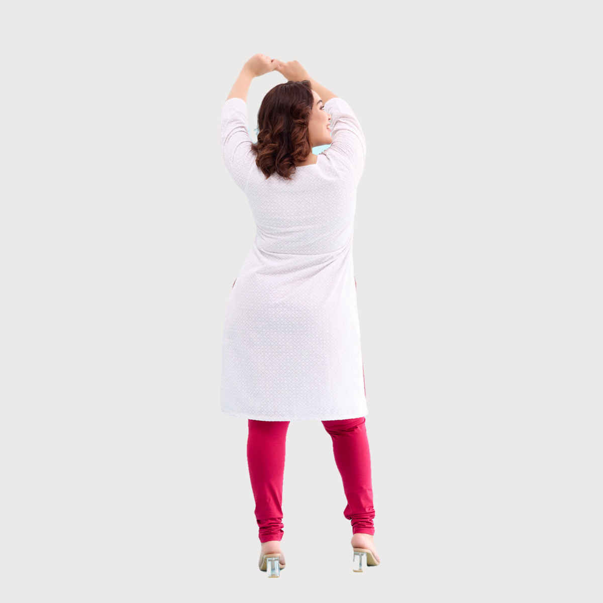 Go Colors Women's Solid Mid Rise Churidar | Fuchsia - 2XL