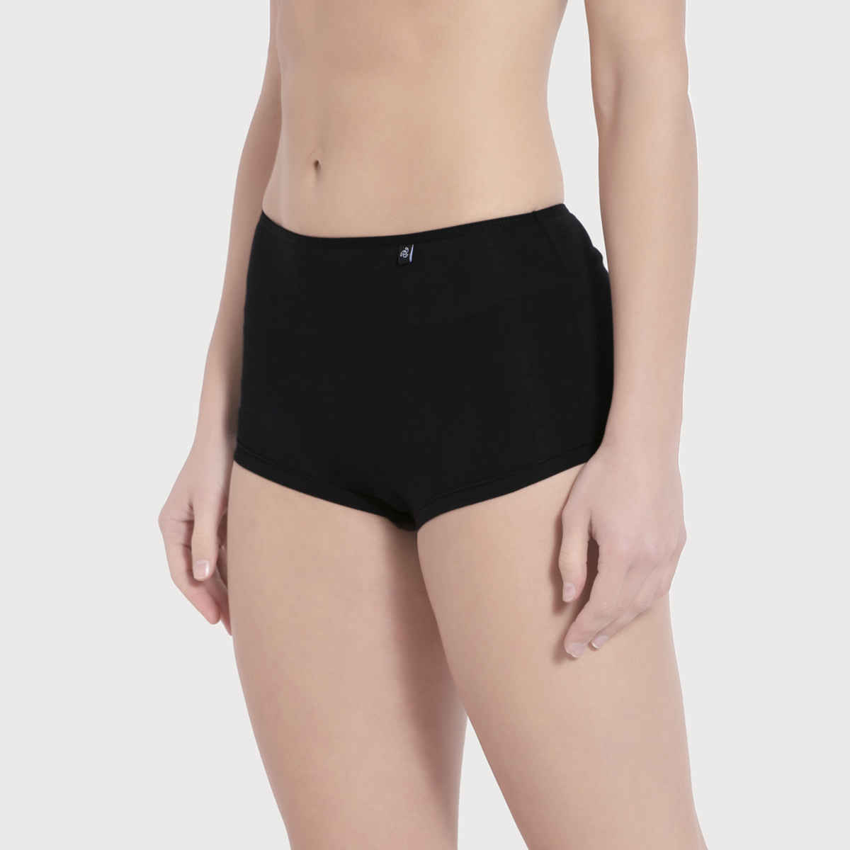 Jockey SS04 Women's Super Combed Cotton Elastane Stretch Underwear BoyShorts|Concealed Waistband | Black-S