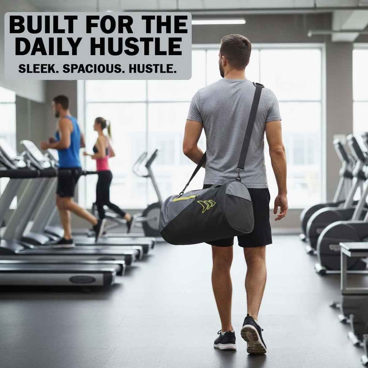 Mayor Duffle Gym Bag with Side Pocket Sports Bag Travel Bag for Men and Women | Yellow and Black