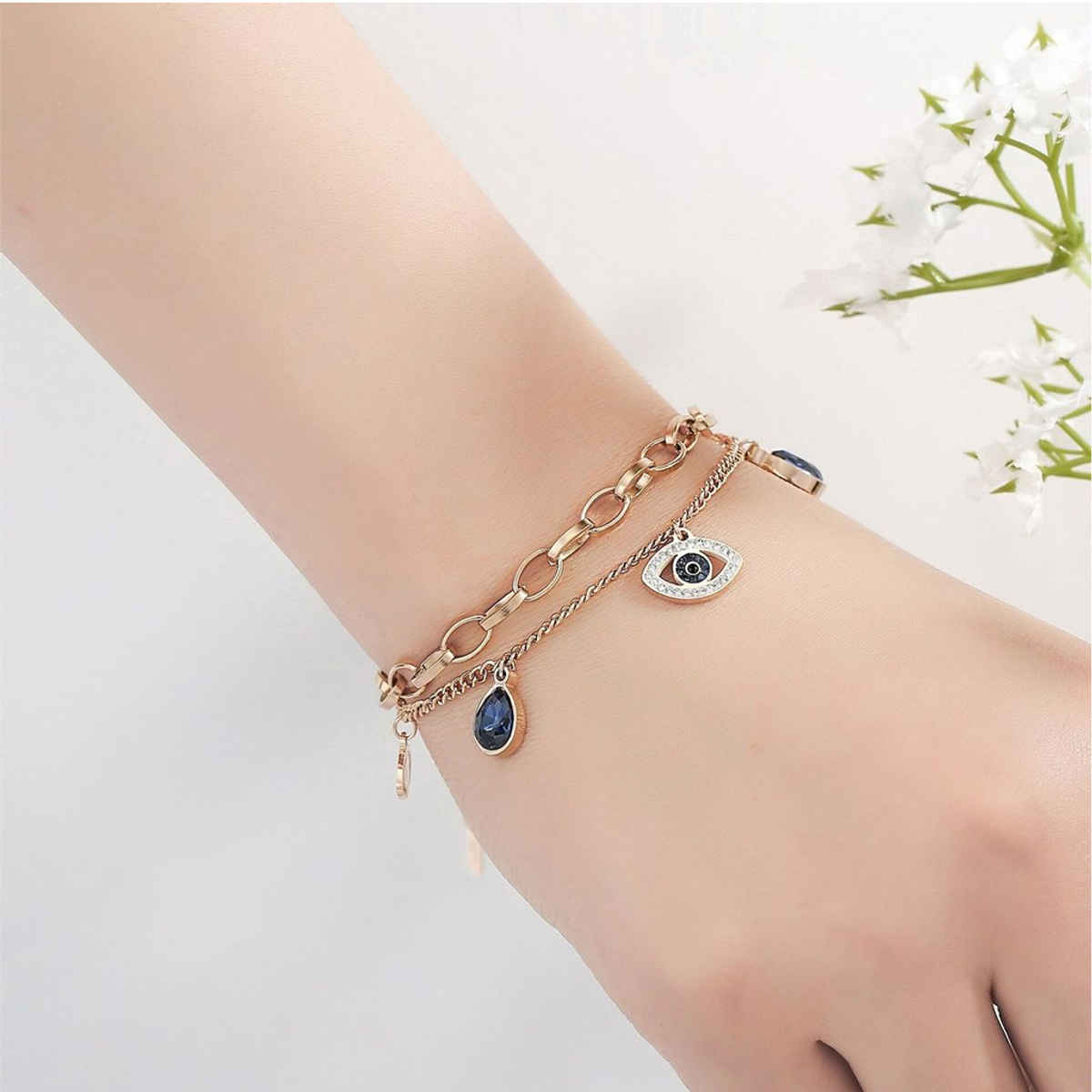 Fashion Frill Women's Multi Layered Bracelet Rose Gold Regular