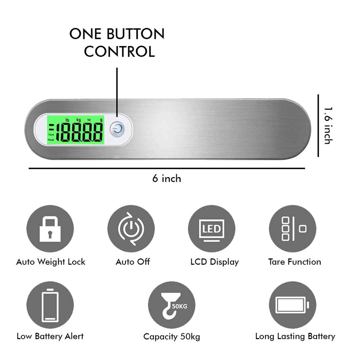 Billebon Weighing Scale for Luggage with LCD Display | 50 kg Limit