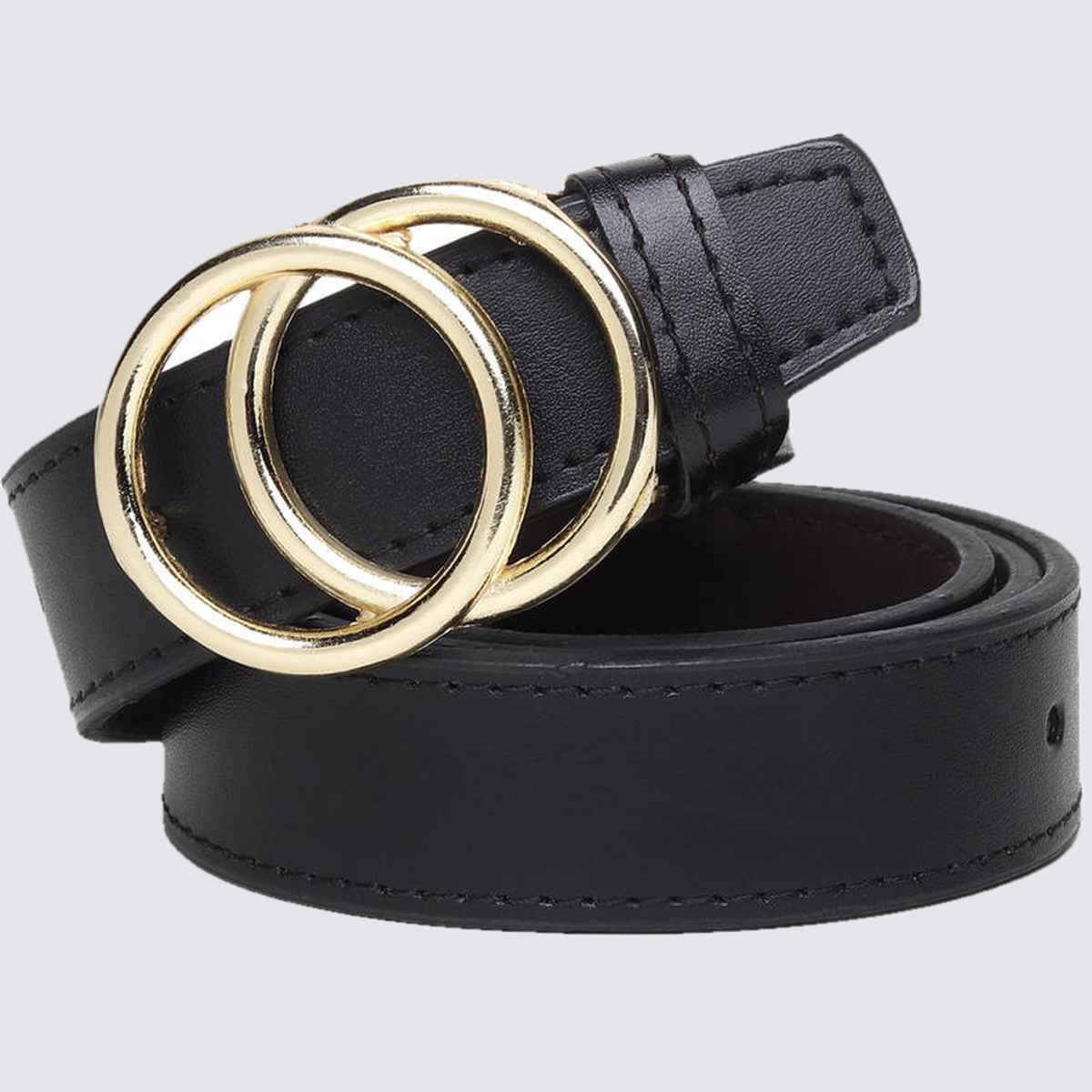 Kaezri Artificial Leather Black Belt for Women | Kata women oo - 30
