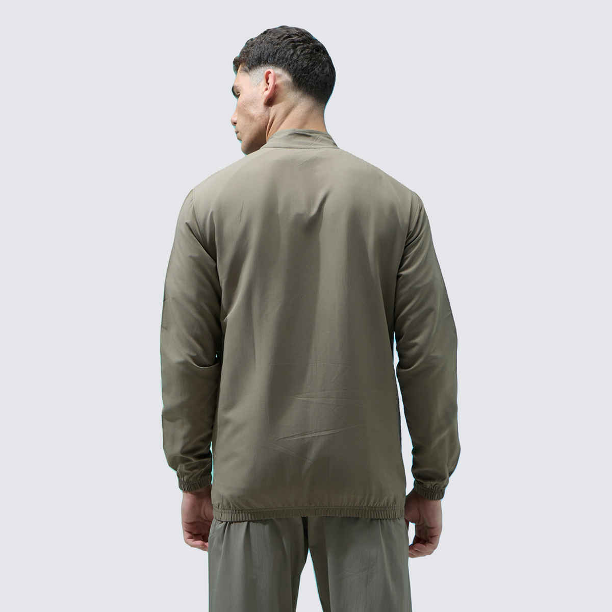 Technosport Men's Slim Fit Mock Neck Sports Jacket | TECHNOLITE Fabric | Olive - XL