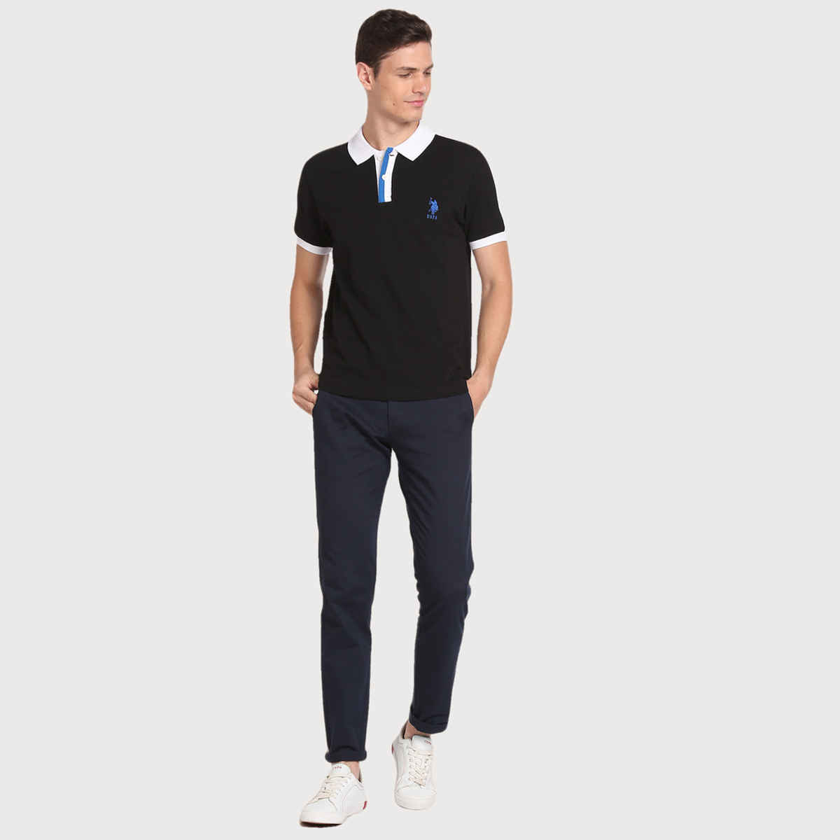 U.S. Polo Assn. Men's Solid Polo Shirt | Black - M