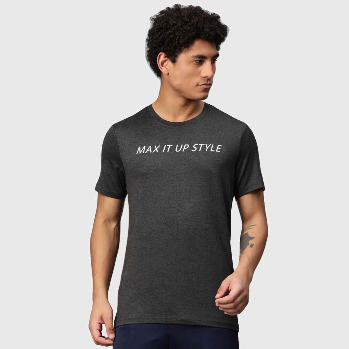 Alcis Men's Round Neck Tee | Grey - S