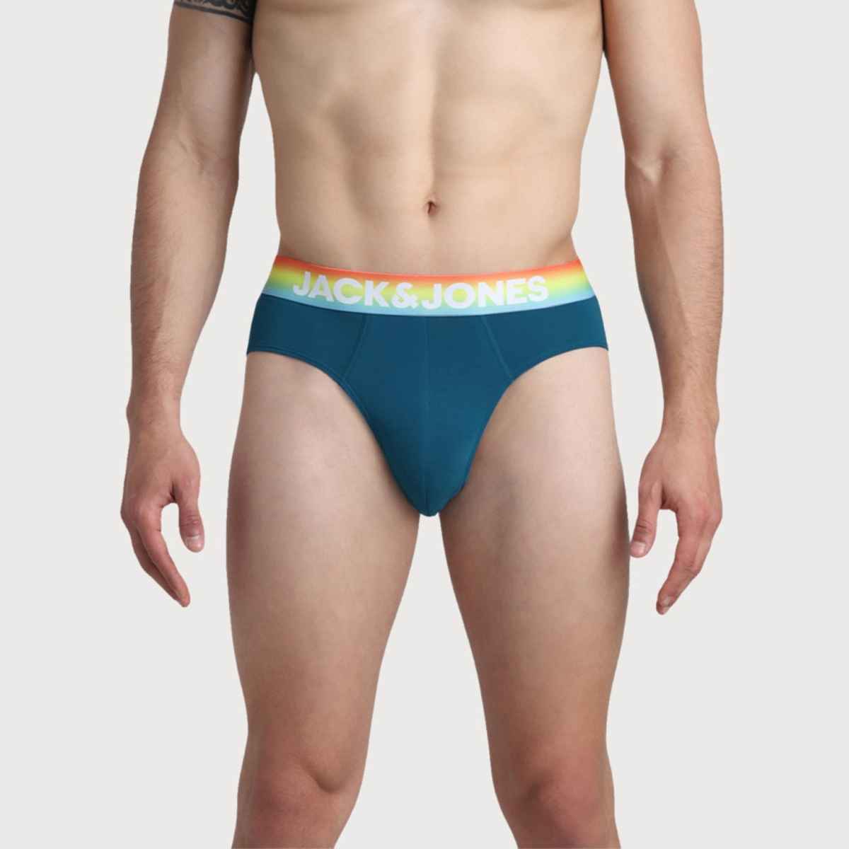 JACK & JONES Men's Kicker Brief | Pack of 2 |Mykonos Blue - L