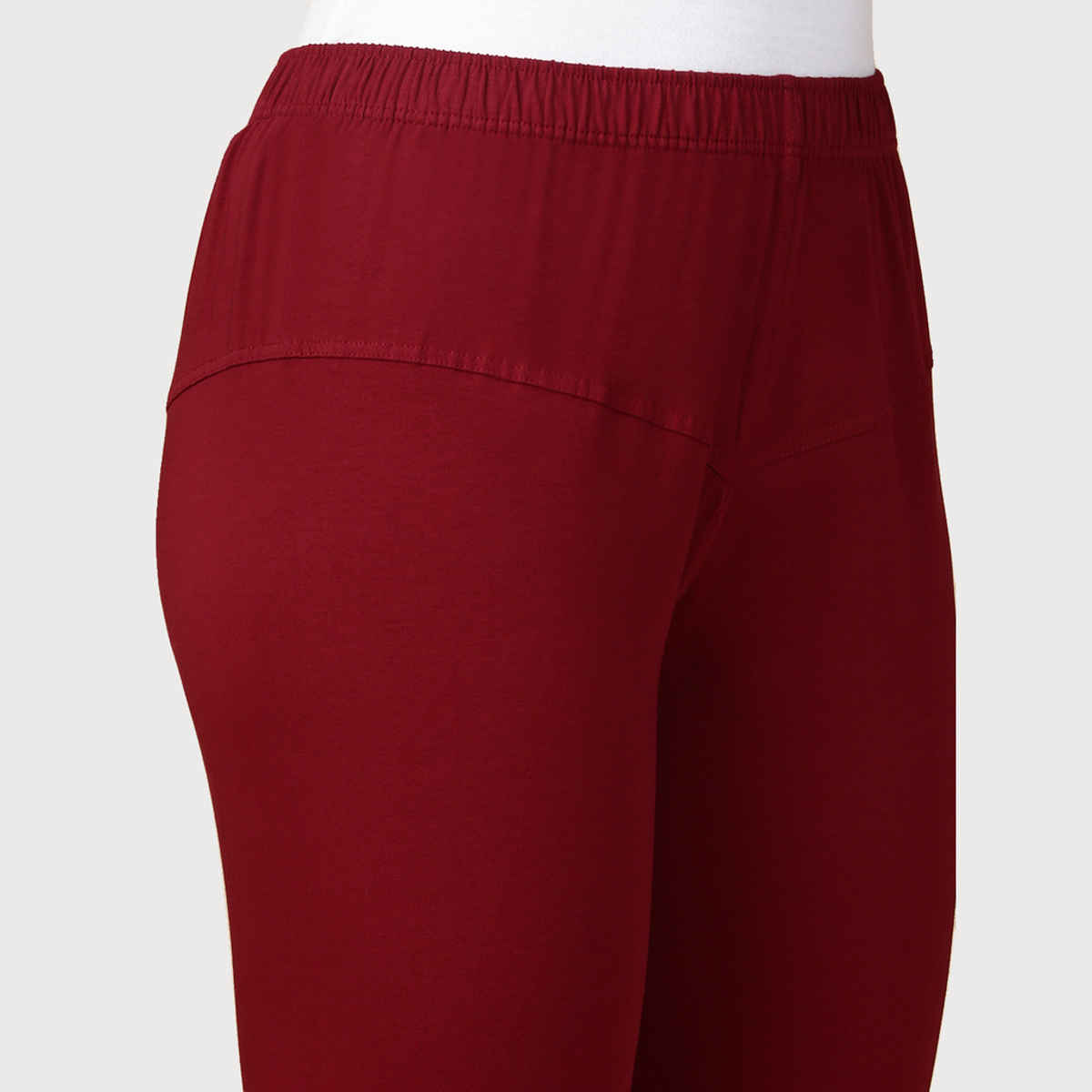 PYNK By Lux Cozi Women Ultra Soft 360 Stretch Premium Cotton Churidar Leggings | Maroon | Free Size