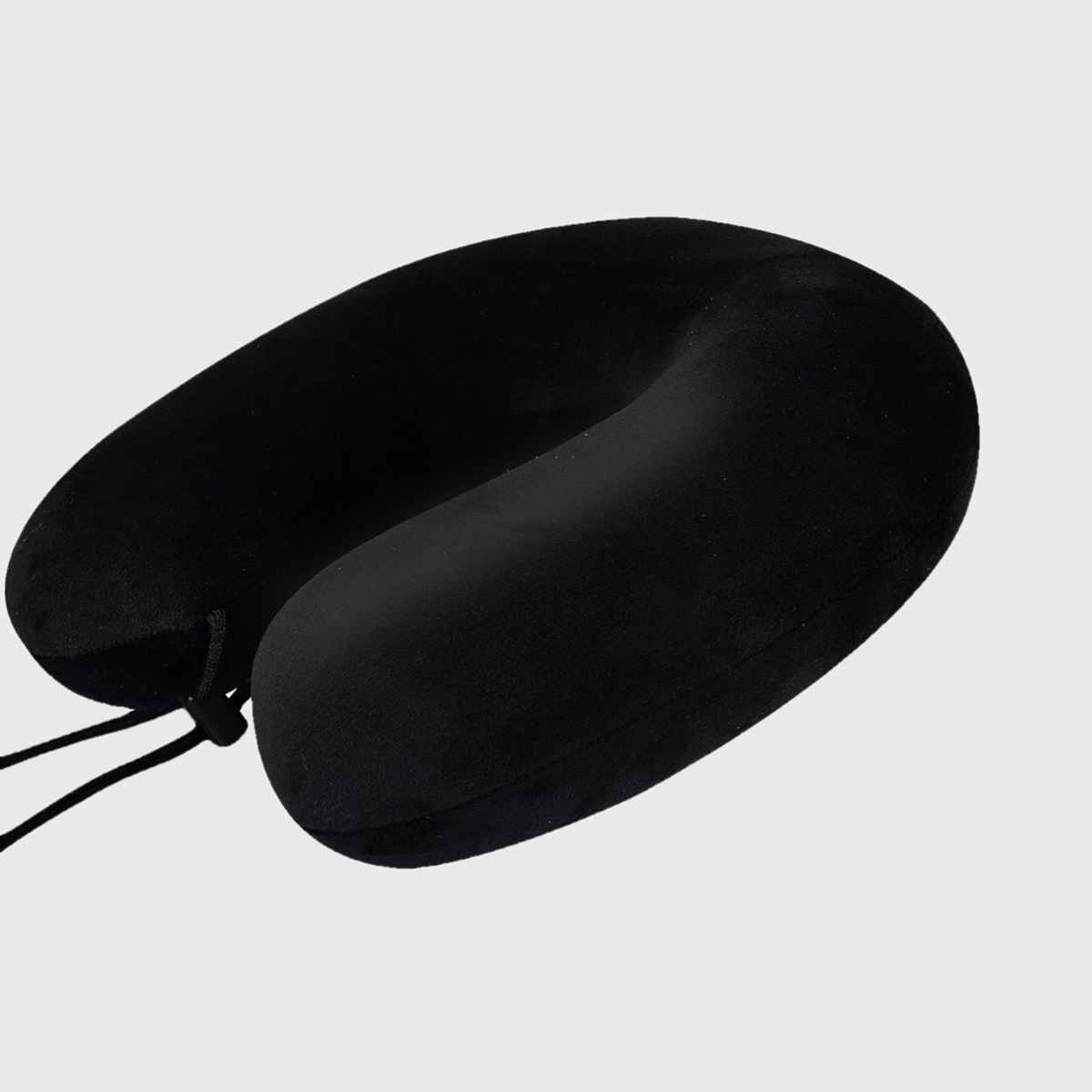 Trajectory Unisex Solid Polyester Neck Pillow | Black - One Size