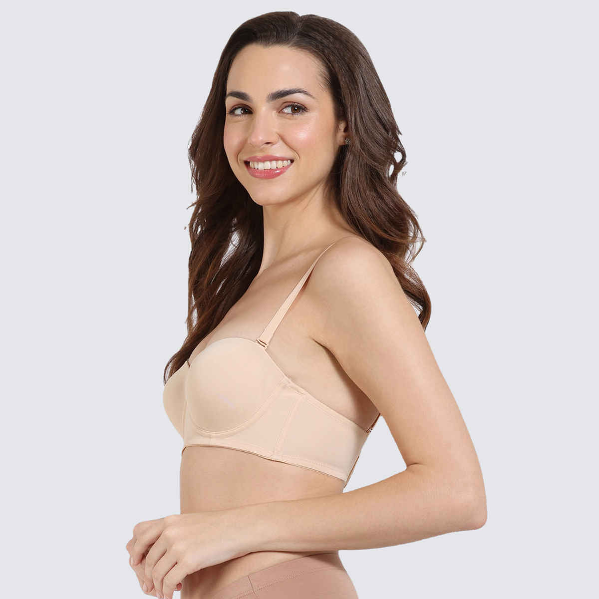 Zivame Women's Beautiful Basics Padded Wired 3/4th Coverage Strapless Bra | Toasted Almond - 36C
