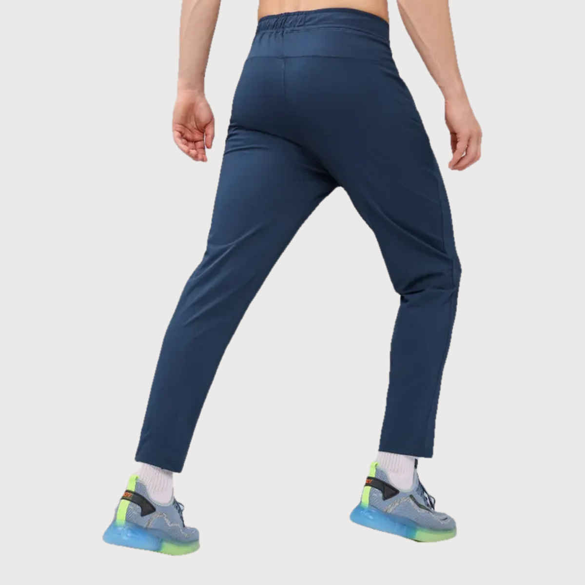 Technosport Men Poly Solid Relax Fit Sports Trackpants with ELASTO PLUS | Navy | XL