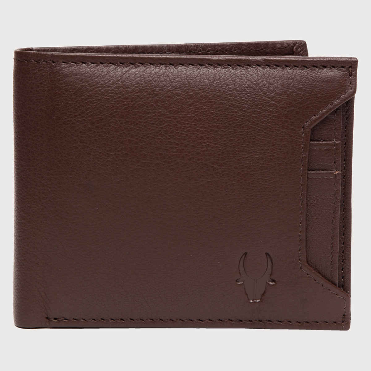 Wildhorn Men's Brand Logo Genuine Leather Bi-fold Wallet | Brown