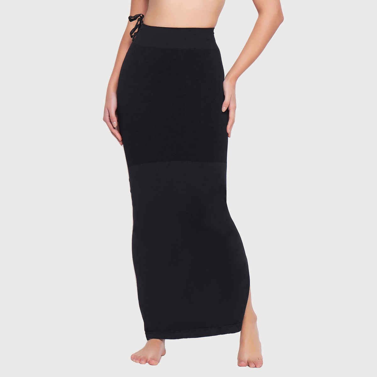 Clovia Saree Shapewear Petticoat With Drawstring | Black | XL