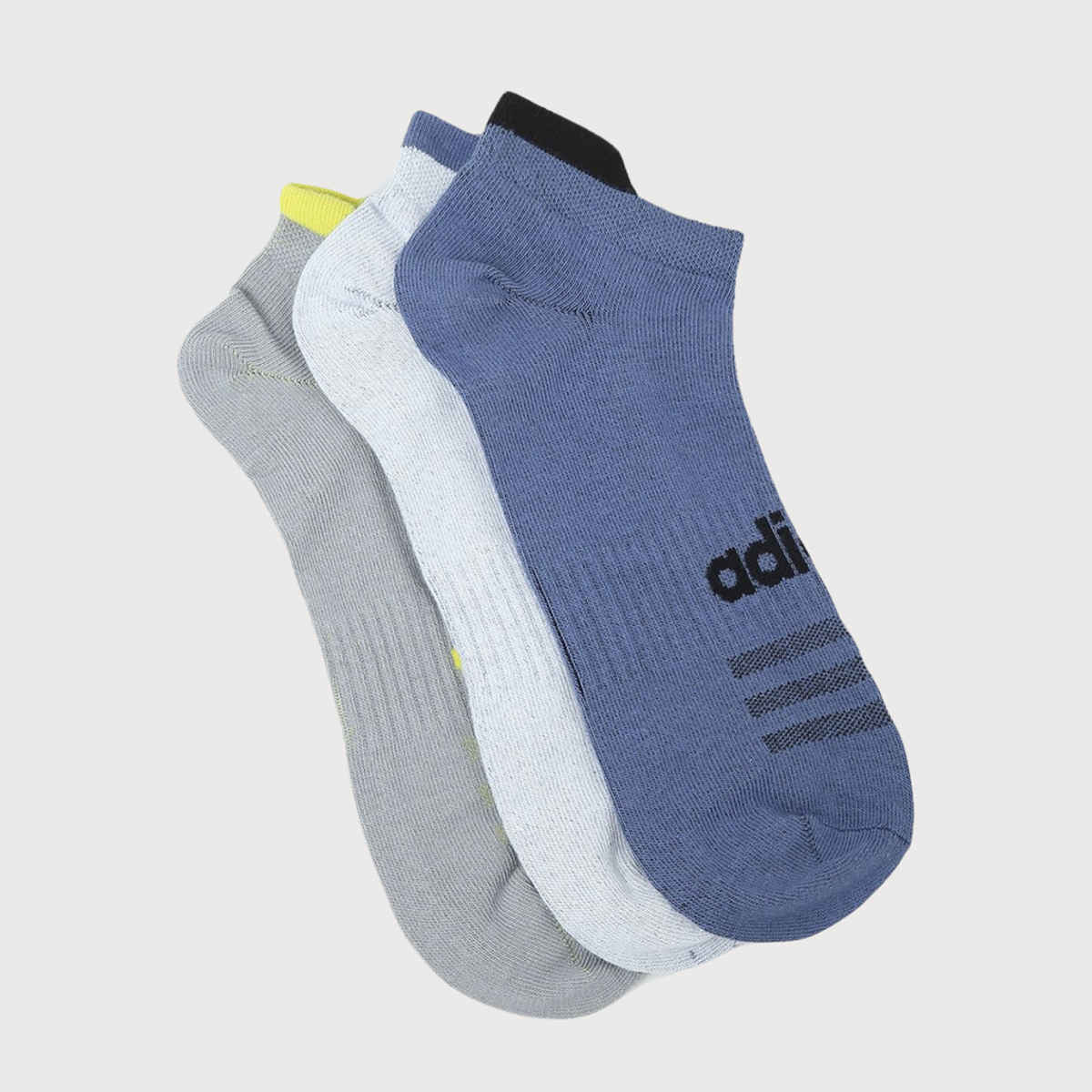 Adidas Men's Patterned Low Cut Socks | AD-0588-FS0127 | White & Blue